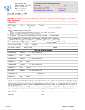 What is credit declaration - Credit Application form - SGI Channel Network