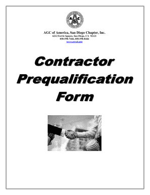 Contractor Prequalification Form