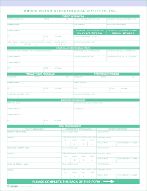 Patient forms - Rhode Island Neurosurgical Institute