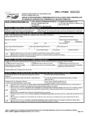 mo dot spec 3 form