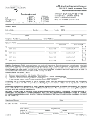 Student Health Insurance Dependent Enrollment Form