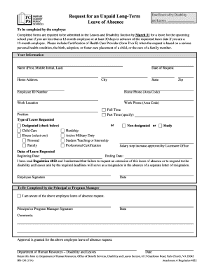 Time off request email - leave slip fillabe sample fcps form