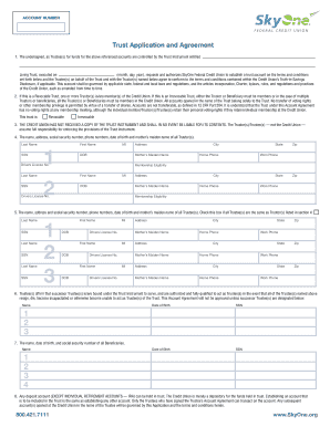 Trust Application and Agreement