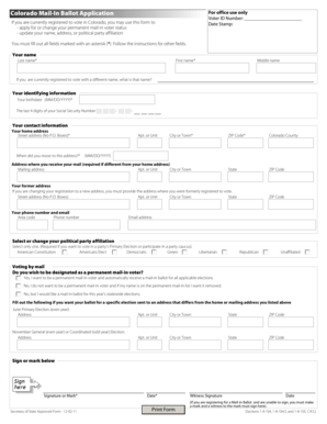 Colorado Mail-In Ballot Application