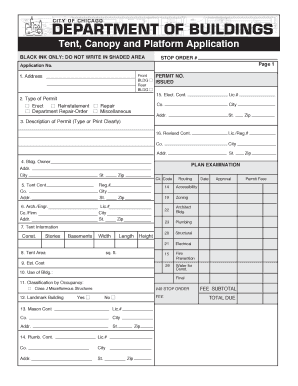 Chicago Tent Canopy Platform Application