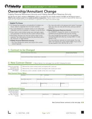 Fidelity Annuity Ownership Change Form