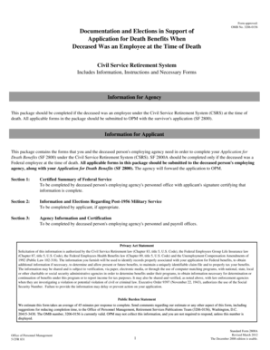 US Federal Death Benefits Application Form