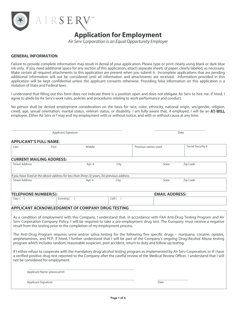 employment applications Preview on Page 1.