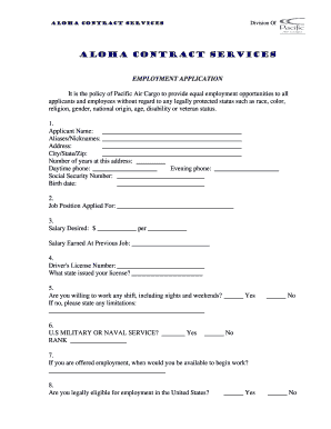 Walmart application form - employment application form for pacific air cargo