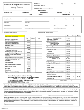 Antwerp Township Mechanical Permit Form - Fill and Sign Printable ...