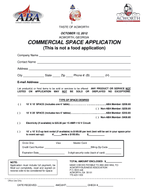 COMMERCIAL SPACE APPLICATION - acworthbusiness