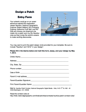 Nautilus Patch Design Entry Form