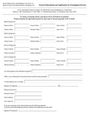 New York Genealogical Services Application