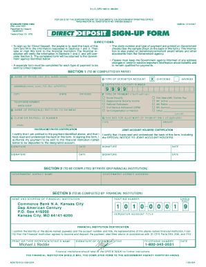 US Direct Deposit Sign-Up Form