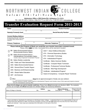 Salary increase request form - Transfer Evaluation Request Form 2011-2013 - nwic