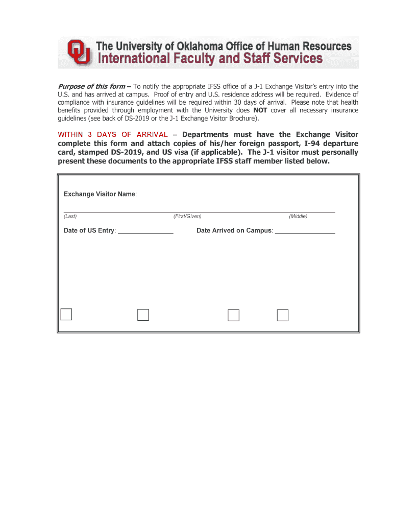 Departments must have the Exchange Visitor complete this form and - hr ou Preview on Page 1