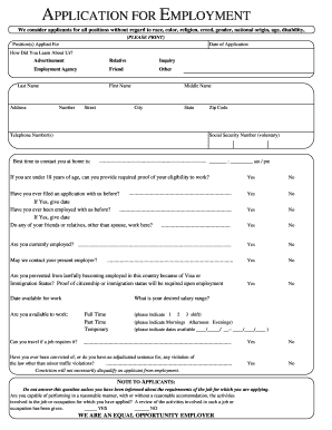 Employment Application Form