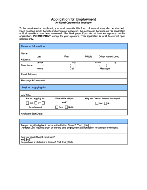 Employment Application Form