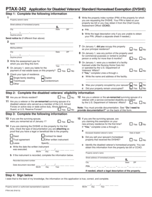 Illinois Disabled Veterans' Standard Homestead Exemption Form