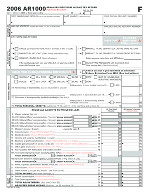 Arkansas Individual Income Tax Return 2006
