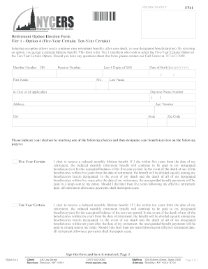 NYCERS Retirement Option Election Form