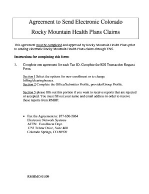 Colorado Electronic Claims Agreement