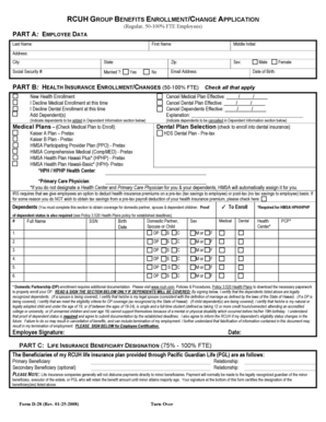 RCUH Group Benefits Enrollment Form