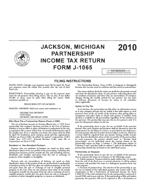 jackson michigan partnership income tax return form j 1065