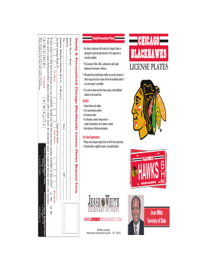 Chicago Blackhawks License Plates Request Form