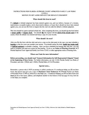 Florida Motion to Set Aside Default or Default Judgment