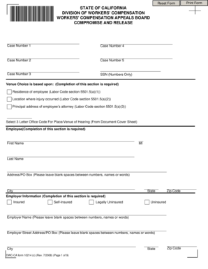 California Compromise and Release Form