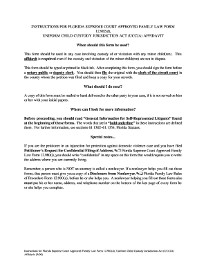 Florida UCCJA Custody Affidavit