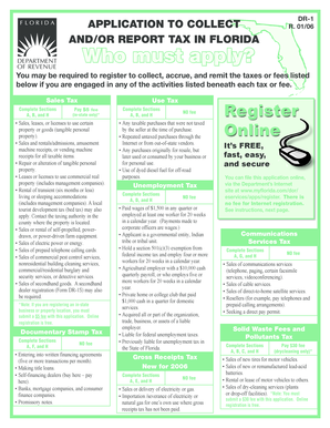 Florida DR-1 Tax Registration Form