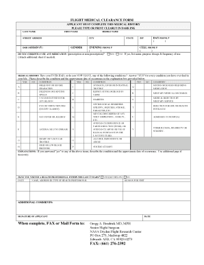 Flight Medical Clearance Form - ESPO - NASA - espo nasa