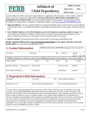 Child Dependency Affidavit