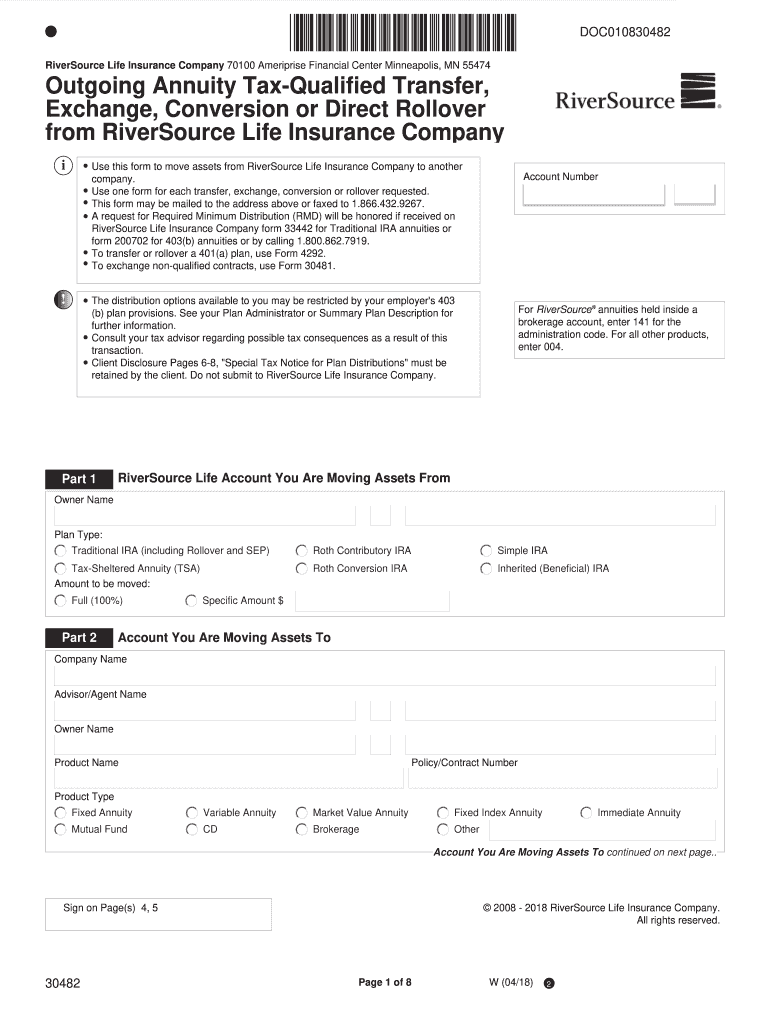 riversource form 30482 Preview on Page 1.