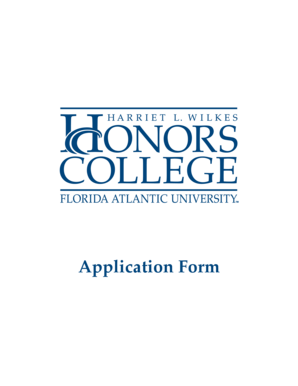 Florida Atlantic University Honors College Application Form
