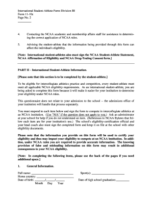 NCAA International Student-Athlete Eligibility Form