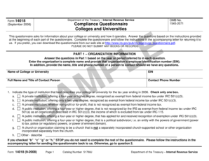 IRS Form 14018 Compliance Questionnaire