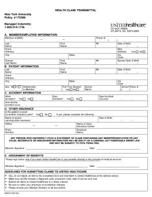 unified court system united healthcare claim forms