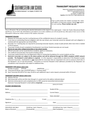 Transcript Request Form