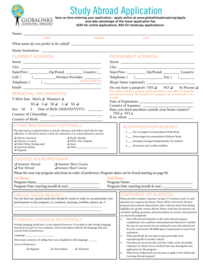 Study Abroad Application Form