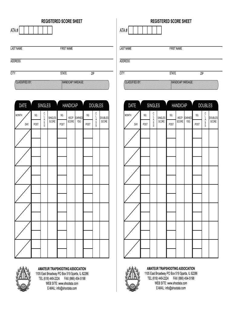 Trap Shooting Score Sheet Excel Fill Online, Printable, Fillable