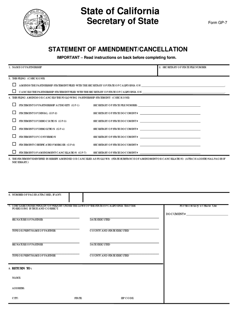 gp 7 form Preview on Page 1