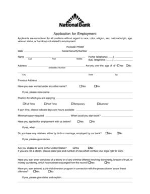 Application for Employment