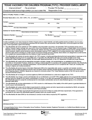 Texas Vaccines for Children Program Provider Enrollment