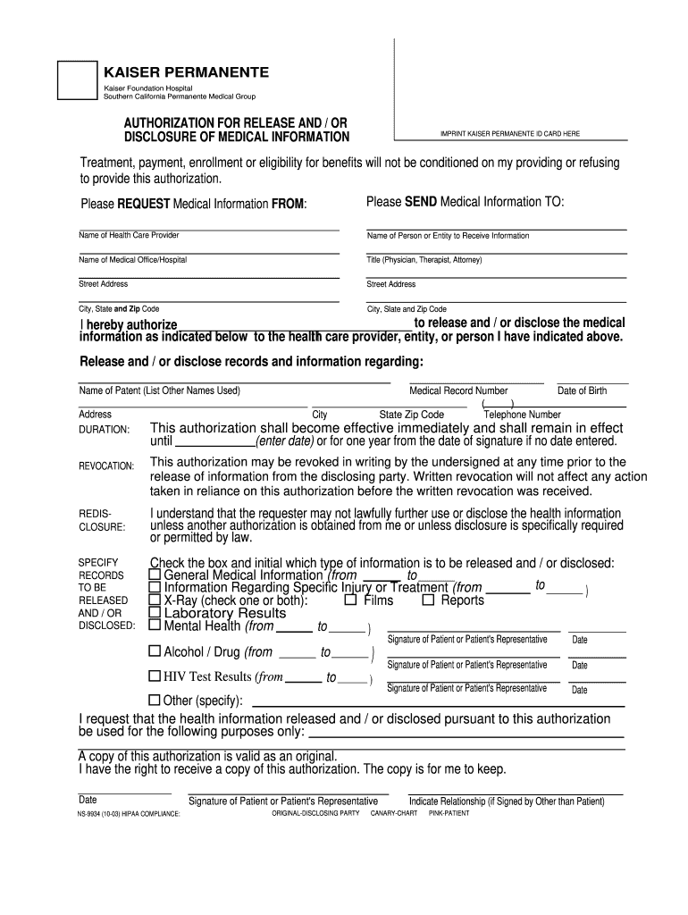 Kaiser permanente medical records release form amerigroup prior authization