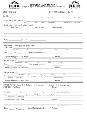 Rental Application Form