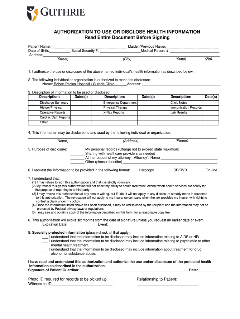 guthrie medical records fax number Preview on Page 1.