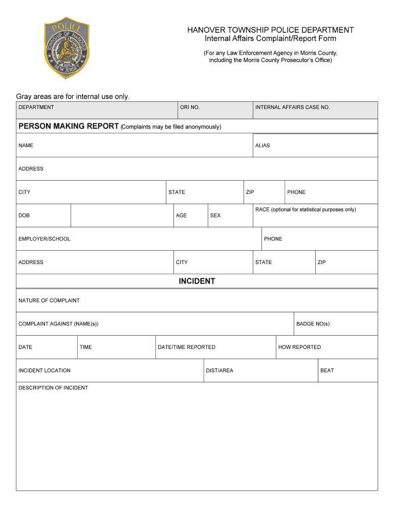 Police Report Template - Fill Online Printable Fillable Blank Pdffiller